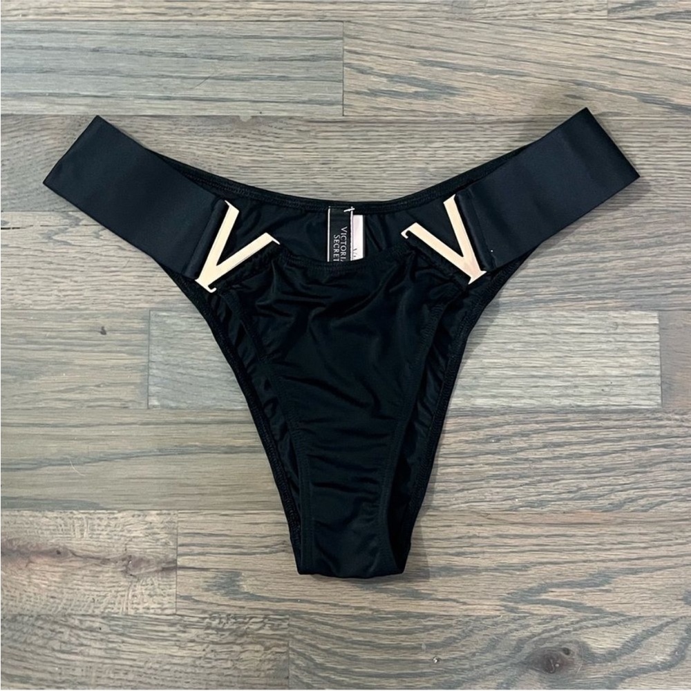 Victoria's Secret Very Sexy Satiny Bombshell Brazilian Slip metallic V